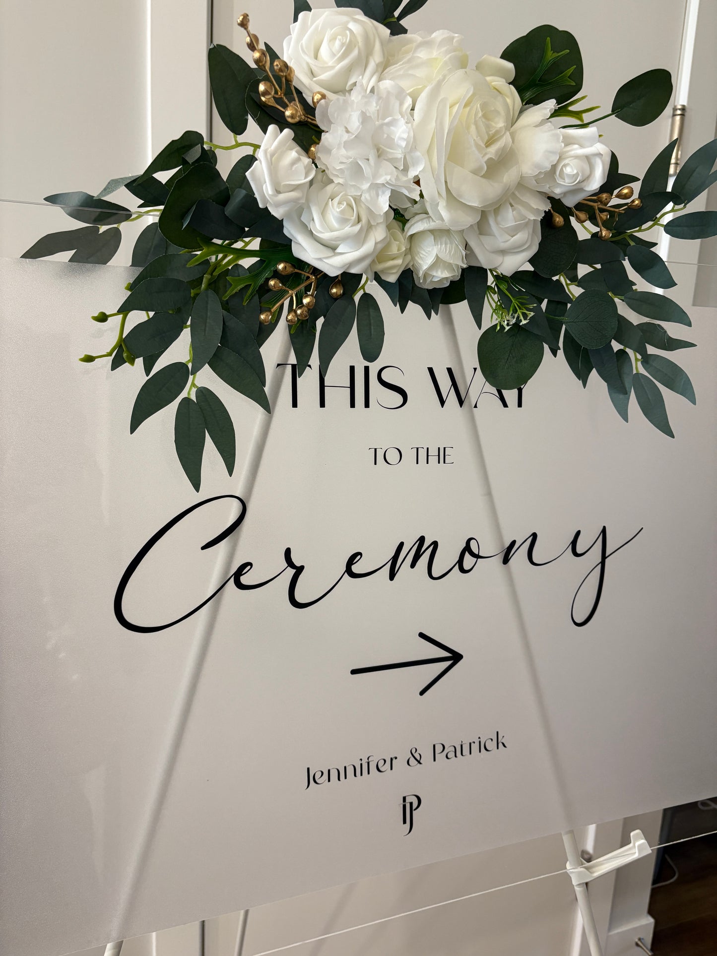 This way to the Ceremony - Glass Sign - Rental