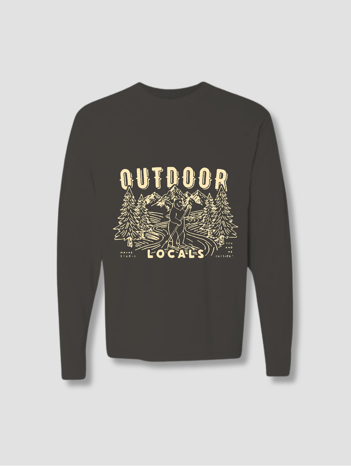 Outdoor Locals Long Sleeve T-Shirt Washed Black