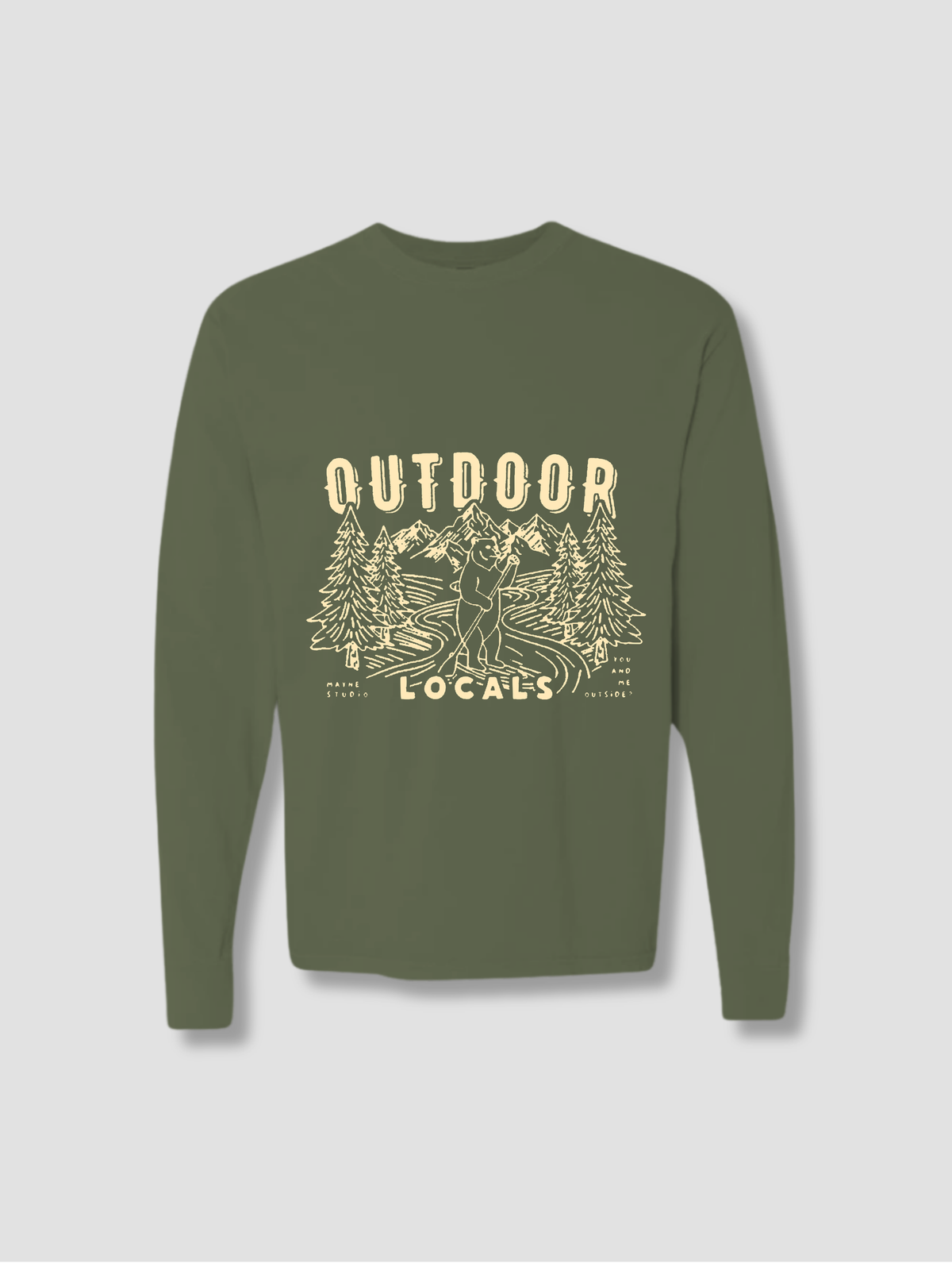 Outdoor Locals Long Sleeve T-Shirt Washed Forest