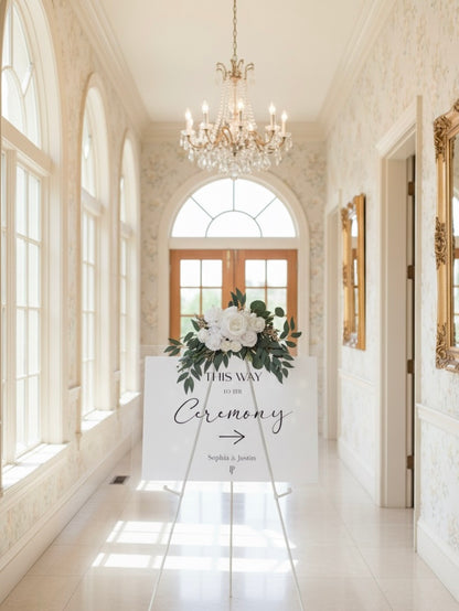 This way to the Ceremony - Glass Sign - Rental