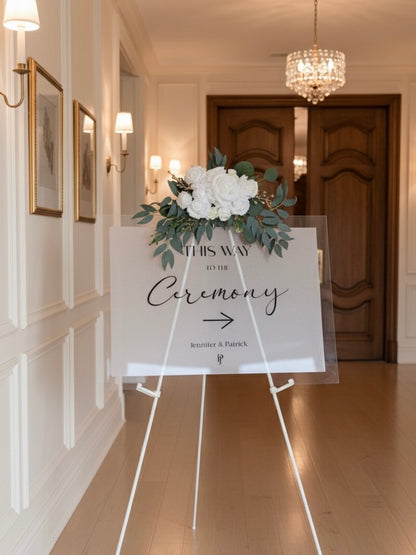 This way to the Ceremony - Glass Sign - Rental