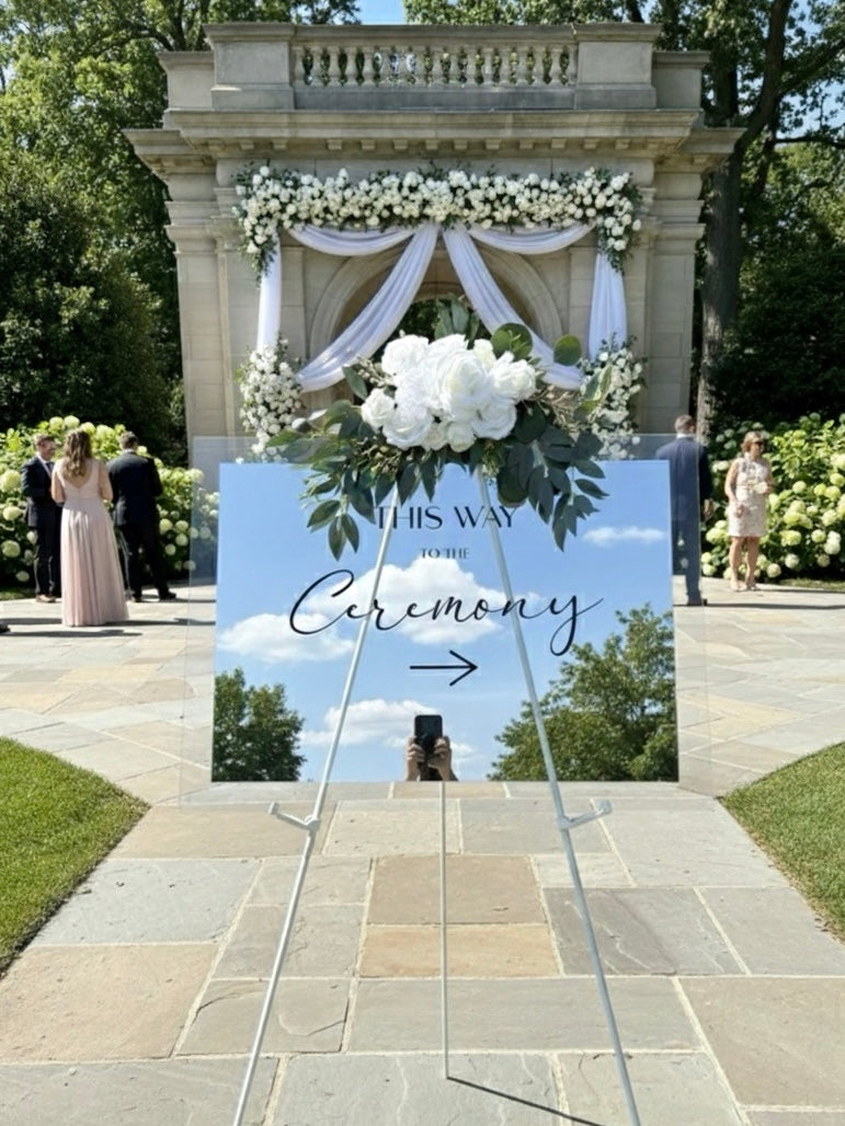 This way to the Ceremony - Glass Sign - Rental