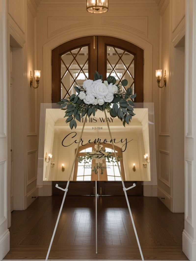 This way to the Ceremony - Glass Sign - Rental