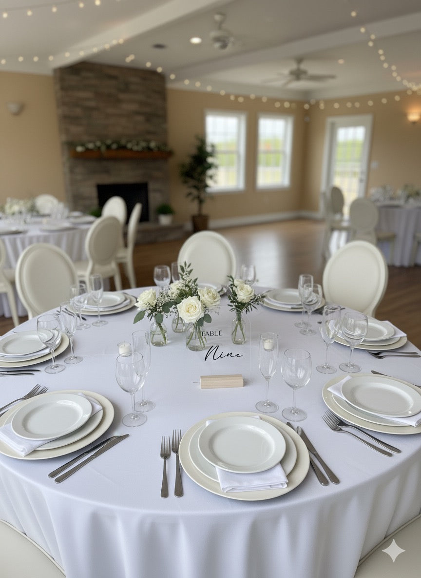 Table Numbers Glass Sign - Rental