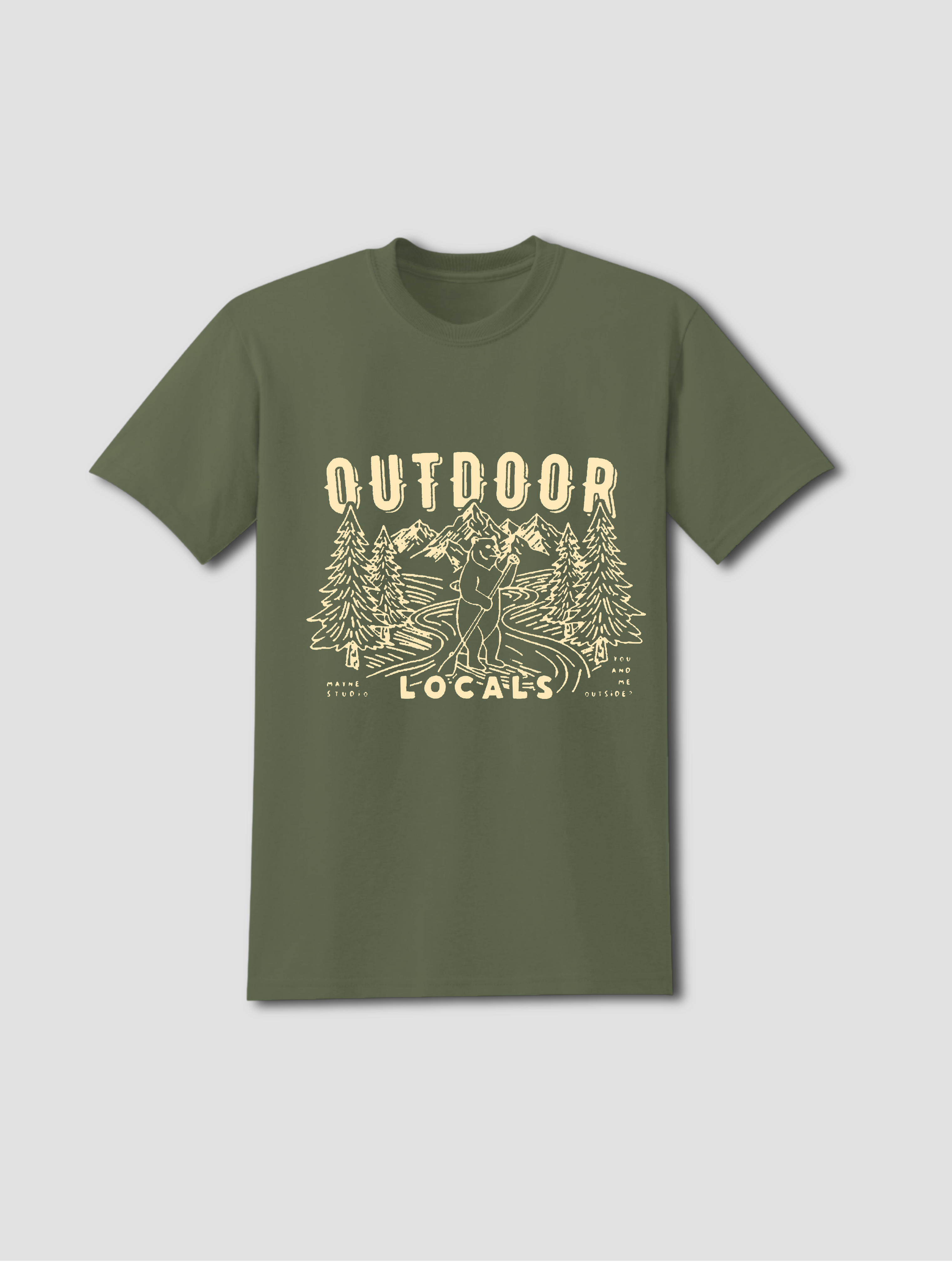 Outdoor Locals T-Shirt Washed Forest