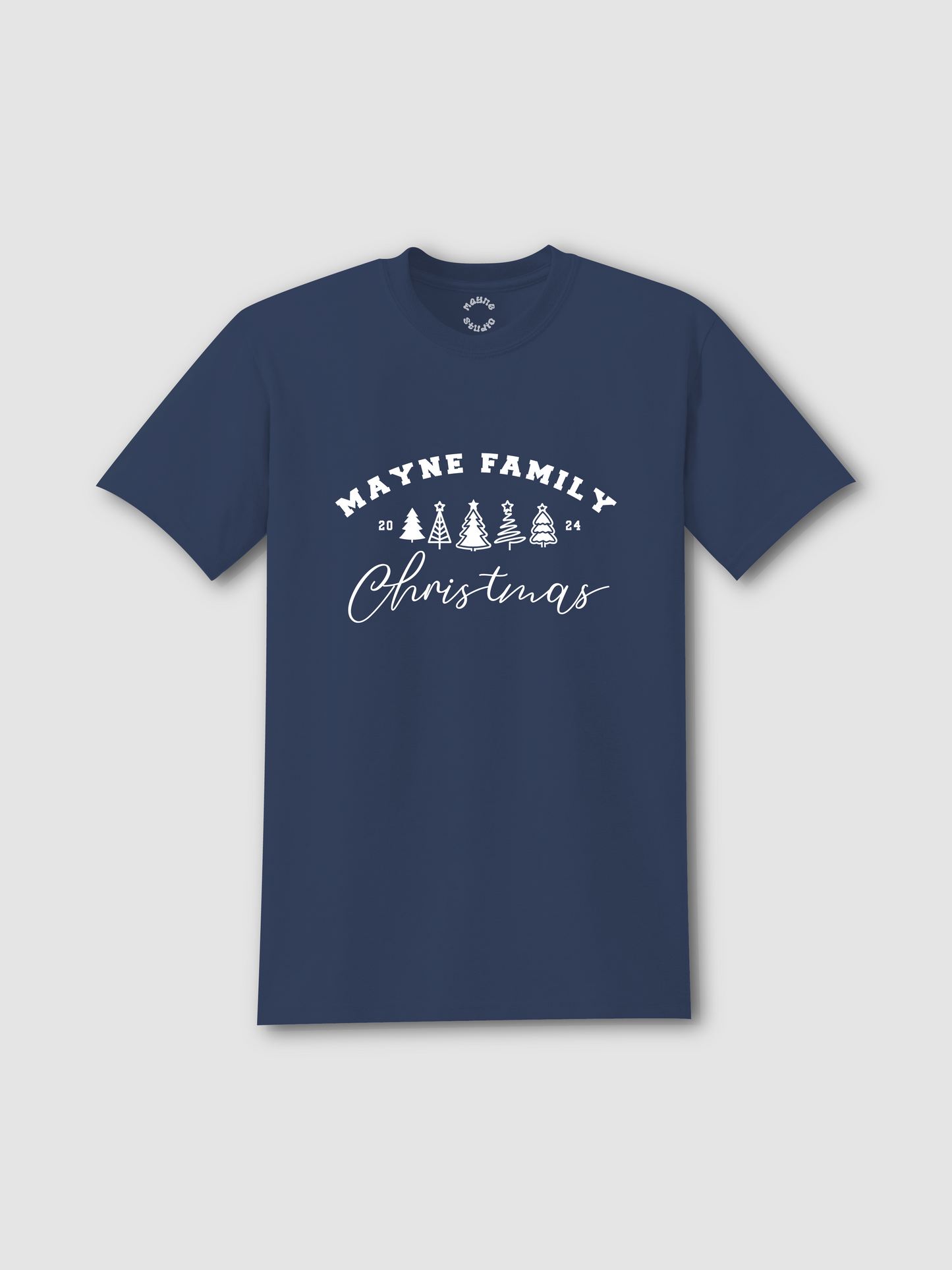 Personalized Family Christmas T-Shirt - Trees